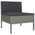 thumbnail image 2 of Outdoor 3pc Patio Sofa Set with Table, Dark Gray Cushions, Poly Rattan, 2 of 7