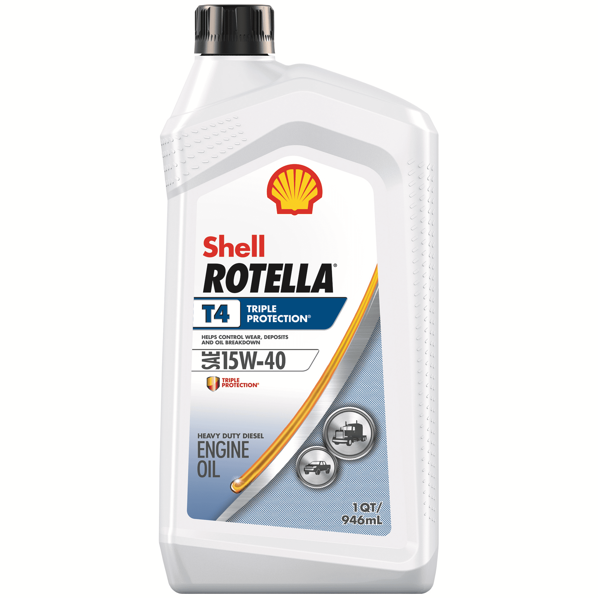 Shell Rotella T4 Triple Protection 15w 40 Diesel Motor Oil 1 Quart Walmart Com