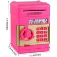 thumbnail image 4 of Piggy Bank Electronic Coin Bank Auto Scroll Paper Cartoon Lock Safe Box with Personal Password Setting Toy Great Gift for Kids Deeppink, 4 of 7