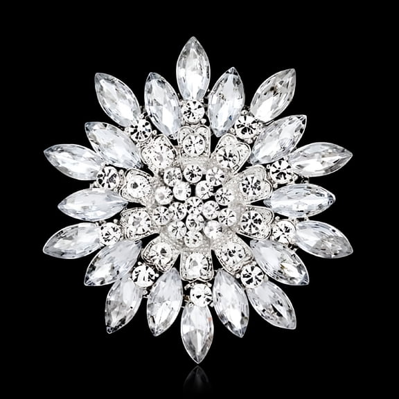 DESIGNICE Women Brooch Pin Flower Brooch Rhinestone Jewelry for Wedding Party