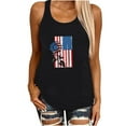 thumbnail image 1 of Débardeurs d'Été Sans Manches pour Femmes à Col Ras du Cou, Imprimé Étoiles et Rayures, Chandails du 4 Juillet, Blouse Décontractée Ample, T-Shirt, 1 of 5