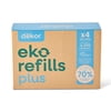 Diaper Dekor Eko Plus Refills, 4 Count | ONLY Eco-Friendly Diaper Pail Refills Made With 70% Recycled Materials | Quicker, Easier & More Cost Effective than Trash Bags