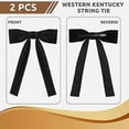 thumbnail image 3 of Black Cowboy Bow Ties for Men, 2-Pack Clip-On String Ties, Western Party Accessories, One Size Fits All, 3 of 5