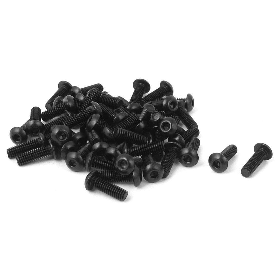 10 Vis M8x40mm Tête Bouton Hexagonale En Acier Allié Noir - Lot De 10, Neuves Uxcell