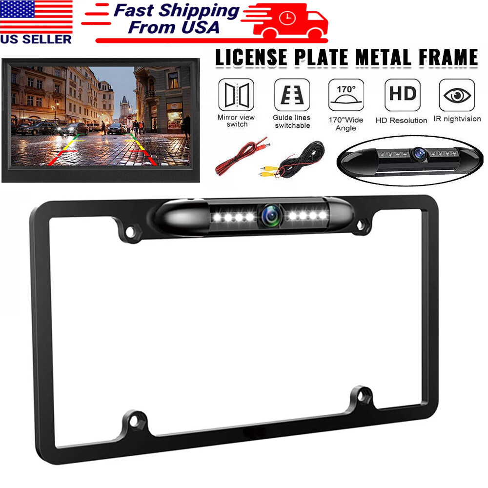 Car Backup Camera With Super Clear Night Vision - License Plate Mount, Waterproof, Wide Angle For Cars, SUVs, Trucks