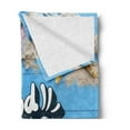 thumbnail image 2 of Chill Soft Flannel Fleece Throw Blanket, Summer Vibes Gone to the Beach Holiday Theme with Nautical Elements, Cozy Plush for Indoor and Outdoor Use, 70" x 90", Blue Marigold Pink, by Ambesonne, 2 of 5