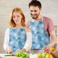 thumbnail image 3 of Light Blue Christmas Snowflake Apron-Garden Aprons for Women with Pockets-Cotton Linen Waterproof Kitchen Cooking Gardening Aprons Adjustable for Kitchen,Cooking,BBQ and Salon 32"x27", 3 of 7