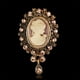 thumbnail image 3 of Broche de aleación con incrustaciones de cristal, broche con borla de cristal, colección de cabeza de belleza Vintage, 2 uds., 3 of 4