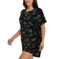 thumbnail image 2 of Wukai Hawaiian Style Women's Pajama Set,Short-Sleeve Top and Shorts with Elastic Waistband and Pockets for Loungewear, Yoga, and Casual Wear-, 2 of 8