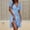 *Light Blue, variant on ClodeEU Women's V Neck Puff Sleeve Floral Mini Dress,Casual Wrap A Line Flare Sundress Yellow,Women's Plus L