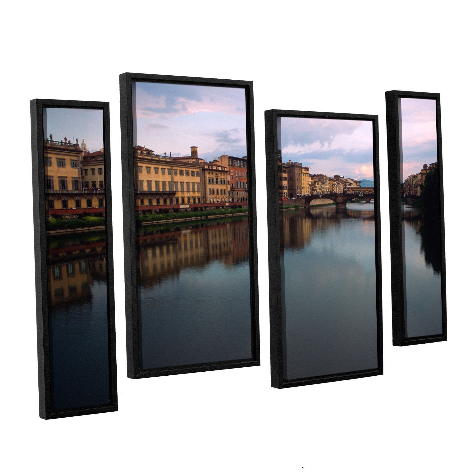 ArtWall Kathy Yates "Florence Memories" 4-Piece Floater Framed Canvas Staggered Set