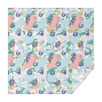 Christmas Square Tablecloth 52x52 Inch – Waterproof Polyester Printed Table Cover, Wrinkle Resistant & Washable for Kitchen Dining Picnic Party Decor, Single-v4-15, White