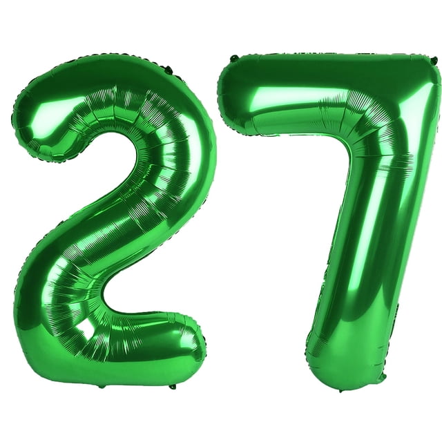Globo digital Kelfuoya, 40 cm, verde, número 27, para decoración de fiestas