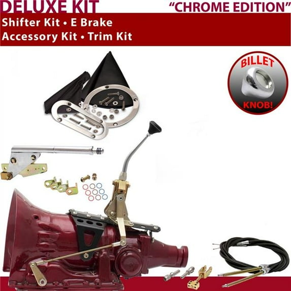 American Shifter 4L60 Shifter Kit Chrome 8 in. E Brake Cable Trim Kit for ED602