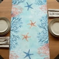 thumbnail image 5 of Table Runners 108 Inches Long Dress Scarves, Coastal Octopus Blue Farmhouse Coffee/Dining/Kitchen Table Runner for Living Room, Summer Beach Nautical Coral Starfish 13x108 Inch, 5 of 9