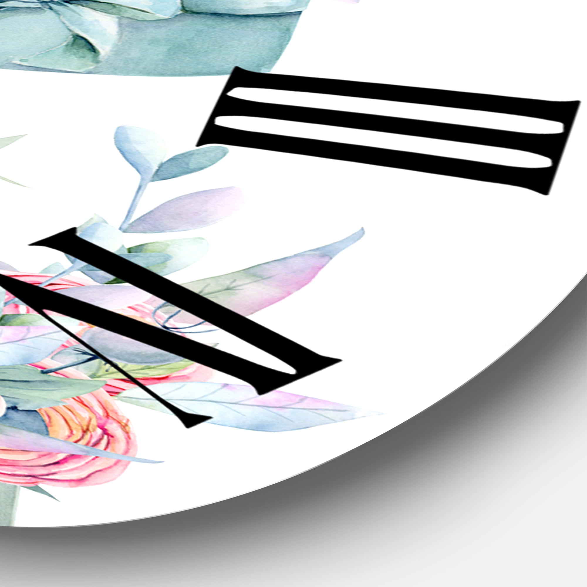 Designart 'Collection Of Pink Roses' Farmhouse Wall Clock