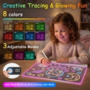 Seenlast Led Drawing Board for Kids with 8 Light Effects, 16 Rechargeable Wireless Dry Erase Glow Note Doodle Pad,Birthday Gifts For Boys And Girls.