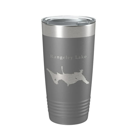 

Rangeley Lake Map Tumbler Travel Mug Insulated Laser Engraved Coffee Cup Maine 20 oz Dark Gray