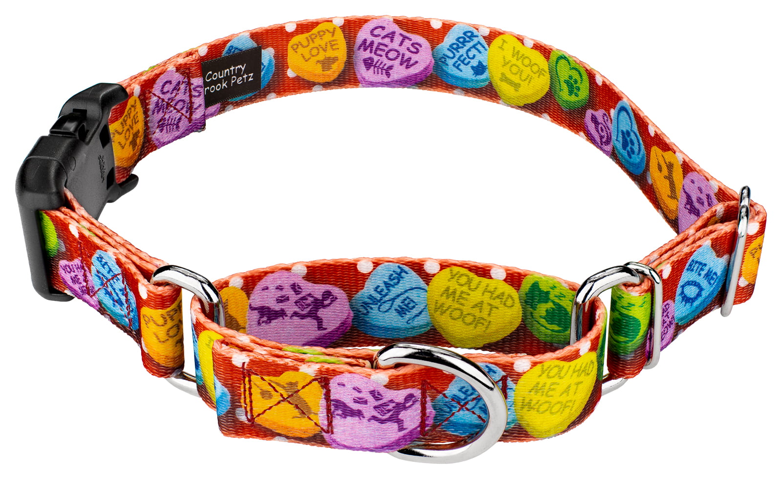 Country Brook Petz Hearts & Valentines Collection with 12 Designs Youll Adore Martingale Dog Collar 
