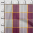 thumbnail image 1 of oneOone Cotton Silk Dark Magenta Fabric Madras Check Craft Projects Decor Fabric Printed By The Yard 42 Inch Wide, 1 of 4