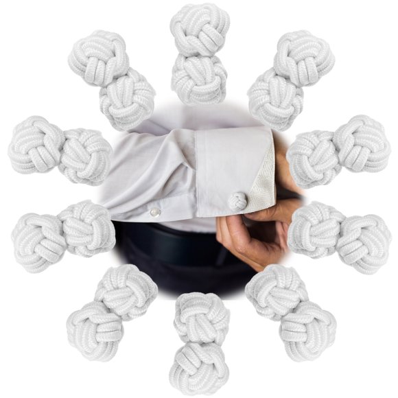 Qarigey 10 Uds. De detalles elegantes de poliéster para gemelos de camisa con aspecto pulido y conjunto, gemelos con nudo Accesorios de disfraces
