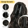 thumbnail image 4 of Black Ponytail Extension, 18" Wavy Claw Clip Ponytail Extensions ZJ001  Length Curly Wavy Claw Clip in Ponytail Hair Extensions Synthetic  Pony tails Hairpieces-Black, 4 of 6