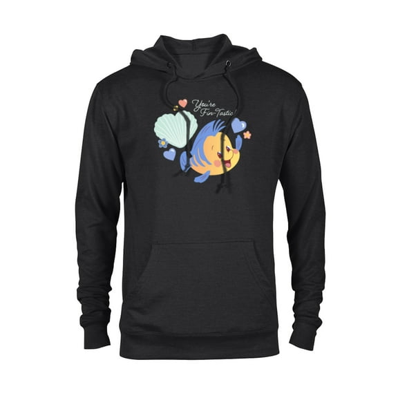 Disney Little Mermaid Flounder You’re Fin-Tastic Valentine’s - Pullover Hoodie for Adults - Customized-Black