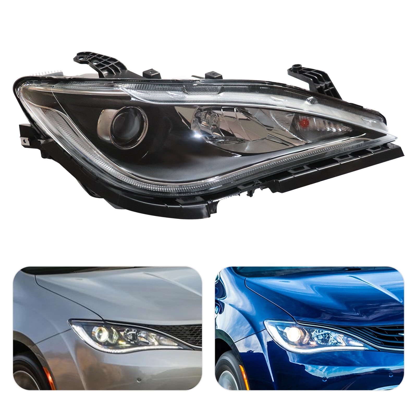 Aiqidi Left Driver Side Headlight Front HID with LED DRL Headlamp LH for  2017 2018 2019 2020 Chrysler Pacifica 68228949AH