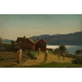 thumbnail image 2 of Amaldus Nielsen 14x11 Black Ornate Wood Framed Double Matted Museum Art Print Titled: Farmers, Balestrand, 2 of 5