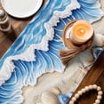 thumbnail image 4 of Coastal Beach Table Runner, Blue Ocean Starfish Shell Seashore Sand Washable Cotton Linen Table Runners 108 Inches Long, Dresser Scarf Runner for Dining/Living Room/Kitchen/Square Tables 13''x108'', 4 of 8