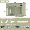 thumbnail image 5 of Oufan 37.4" Cat Litter Box Enclosure with LED Light, Wooden Hidden Cat Washroom Furniture with 2 Acrylic Doors & 2 Storage Drawers, Cat House Nightstandfor Living Room, Green, 5 of 10