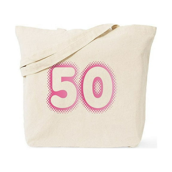 CafePress - Big Pink 50 Tote Bag - Unisex Canvas Tote Bag, Beige, 1-Piece