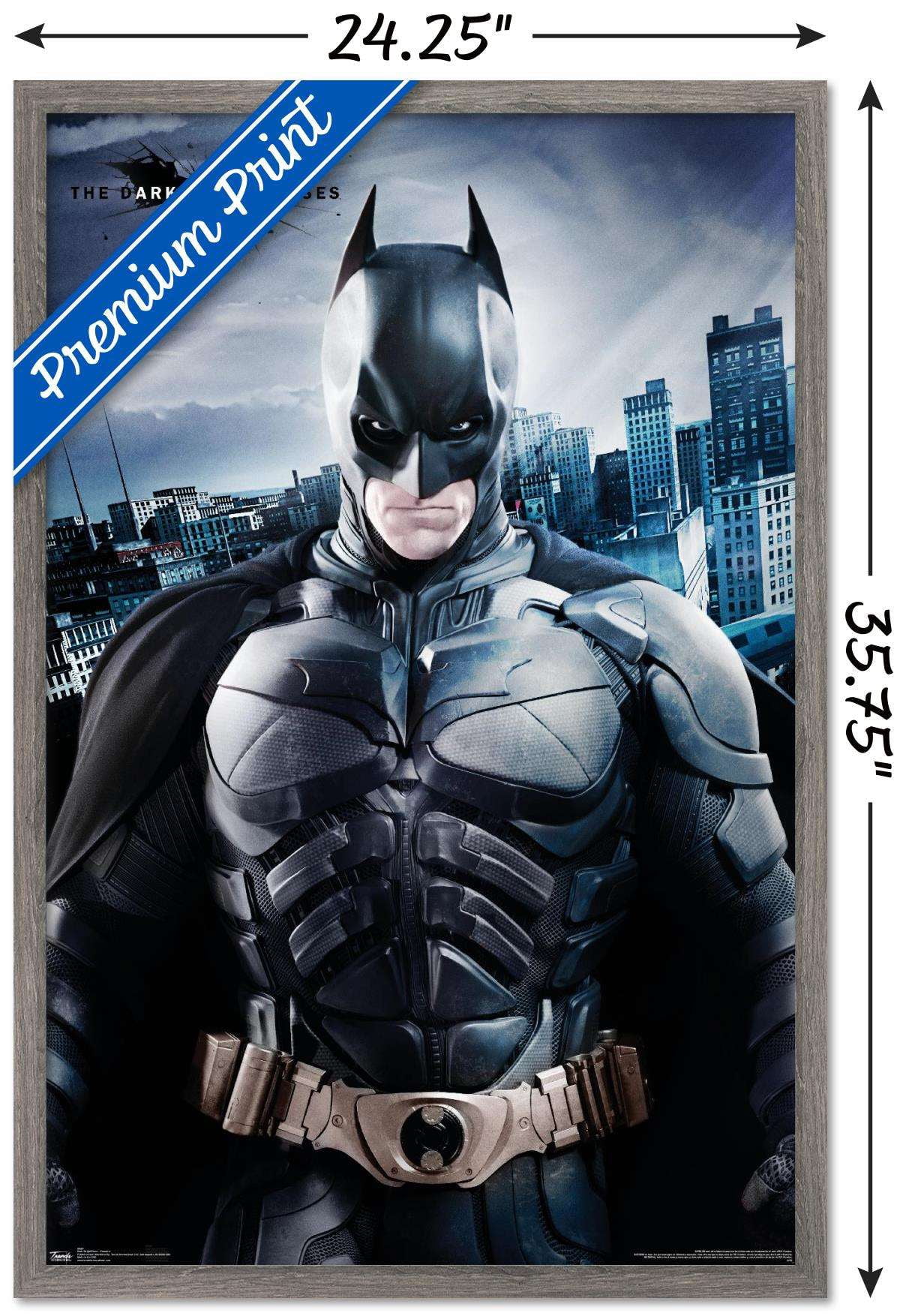 DC Comics Movie - The Dark Knight Rises - Batman - The Caped Crusader Wall Poster, 22.375" x 34", Framed