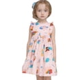 thumbnail image 1 of Robes d'Été pour Tout-Petites Fille Robe Chic Robe Trapèze pour Fille Robe à Manches à Volants Robe Florale Robe Fleurie pour Filles, 1 of 4