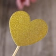 thumbnail image 3 of MLINS 12 PCS Glitter Cake Picks Birthday Wedding Love Heart Cupcake Toppers Cake Decorations Supplies Party Favors Assorted Sizes (Golden), 3 of 8