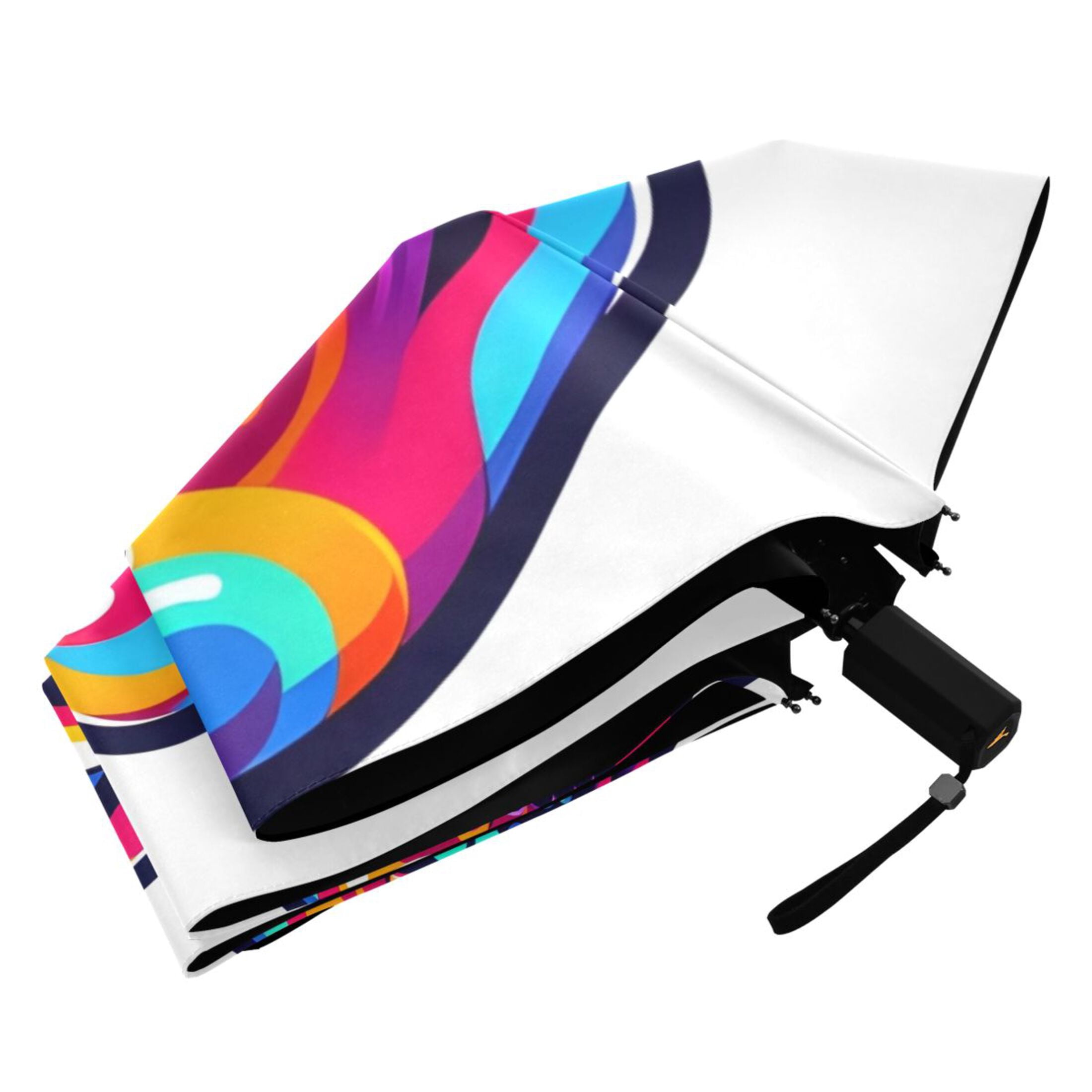 Rainbow Cute Skull Head Compact Sun Umbrella Windproof Travel Umbrellas for Rain Strong Portable UV Protection