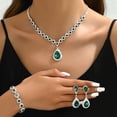 thumbnail image 2 of Faty-T Rhinestone Gold Jewelry Sets Bridal Wedding Necklace Earrings Set Diamond Prom Formal Statement Jewelry Set for Women and Brides, 2 of 11
