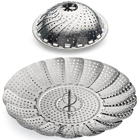 - 100% Stainless Steel Vegetable Steamer Basket / Insert for Pots, Pans, Crock Pots & more 5.3