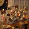 thumbnail image 4 of Aodebiao LED String Lights with 10 Bulbs Battery Operated Hanging Photo Clips for Indoor Decor Party Wedding Home Decoration Warm White RGB Remote Control, 4 of 6