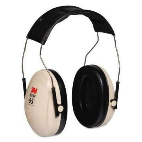 PELTOR™ Optime™ 95 Earmuff, 21 dB NRR, White/Black, Cap Attached