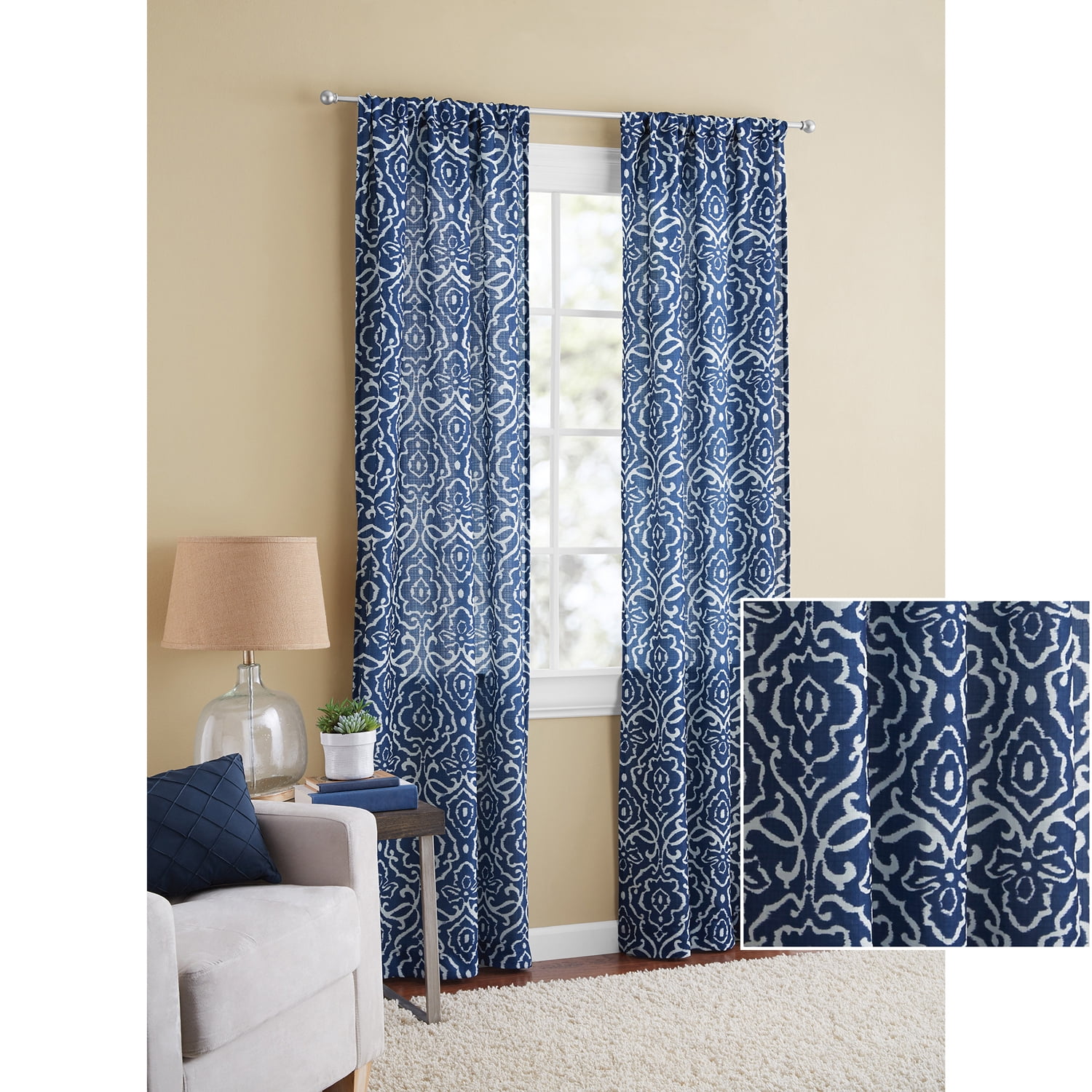 Mainstays Textured Solid Curtain Panel