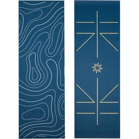 Ascend Yoga Mat with Alignment Marks - Premium 6mm Thick, 72" x 24" Reversible Exercise Mat - Non Slip, Tear Resistant, Workout Mats for Pilates, Home, Studio, Gym, Floor Stretching - Ocean Tide