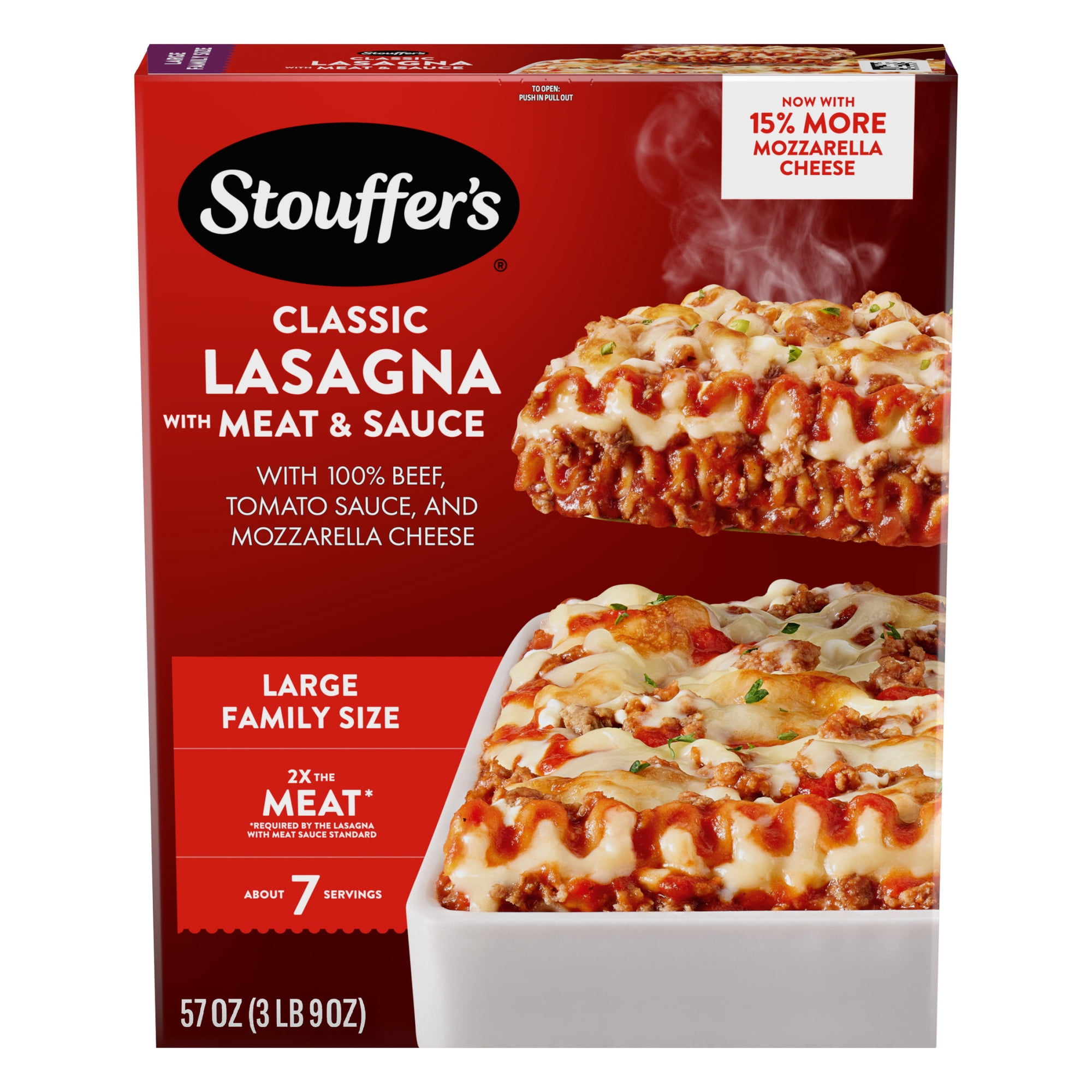Stouffer's Classic Lasagna with Meat & Sauce, Large Family Size Lasagna, Frozen Meals 3.563 lb.