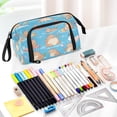 thumbnail image 5 of Nylon Fish Mouth Pencil Case with Large Capacity Zipper Pencil Pouch Capybaras Pattern Pencil Bag Organizers, 5 of 7