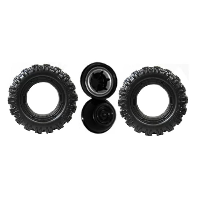 Power Wheels F150 Raptor DMM94 & FJJ63 2 Wheel Replacement Tire & Retainers J4394-2529