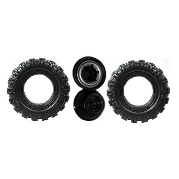 Power Wheels F150 Raptor DMM94 & FJJ63 2 Wheel Replacement Tire & Retainers J4394-2529