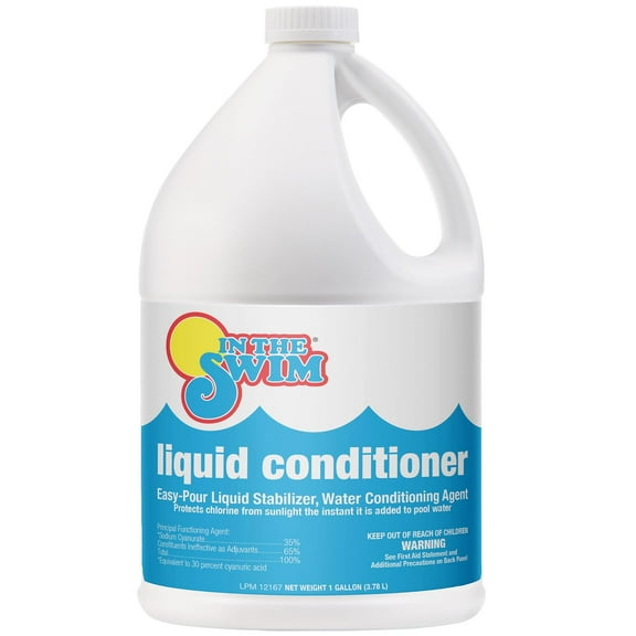 In The Swim Liquid Conditioner – Fast-Dissolving, pH-Neutral Stabilizer for Long-Lasting Water Chemistry Protection - 1 Gallon 62000