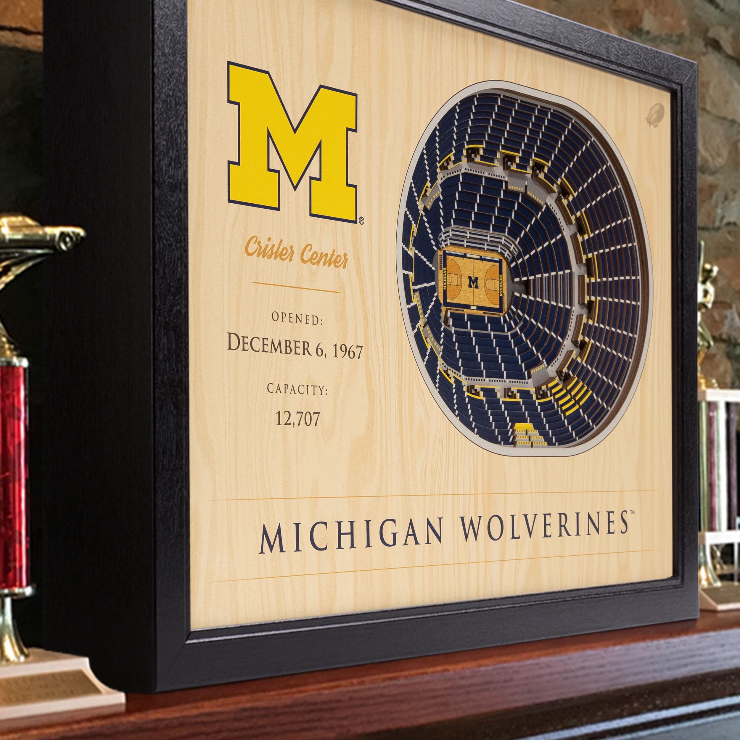 YouTheFan NCAA Michigan Wolverines BB 25-Layer Stadiumview Wall Art