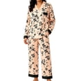 thumbnail image 4 of SAZBJOJN Womens Pajama Sets Button Down Shirts And Long Pants Cute Printed Pajama Set 2 Piece Lightweight Loungewear Pj Sets for Woman Home Wear Size L Multicolor, 4 of 4