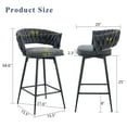 thumbnail image 4 of 360° Free Rotation Modern Bar Stools with Breathable Linen Cushions for Kitchen or Dining Seating, Set of 2, 4 of 13